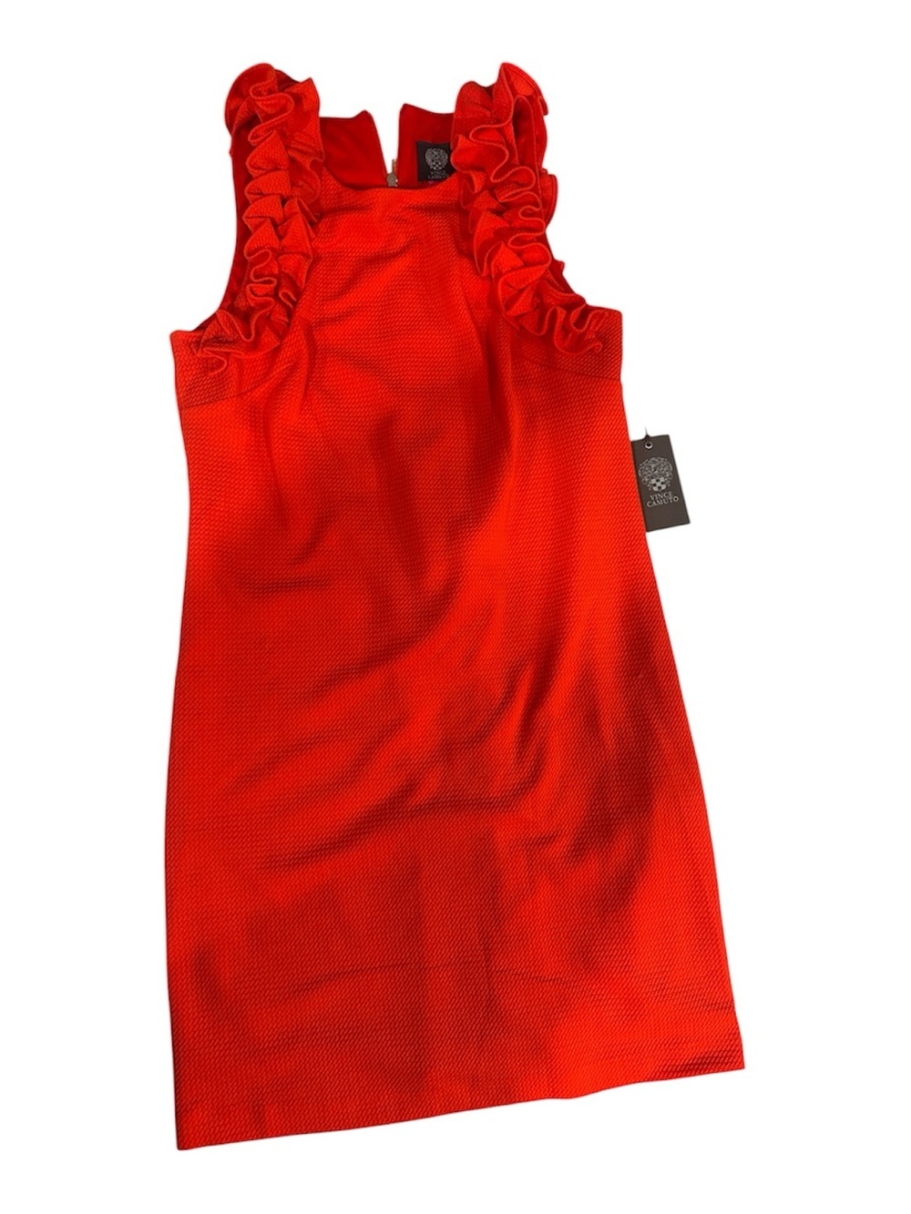 Vince Camuto Red Ruffle-Trim Mini Dress